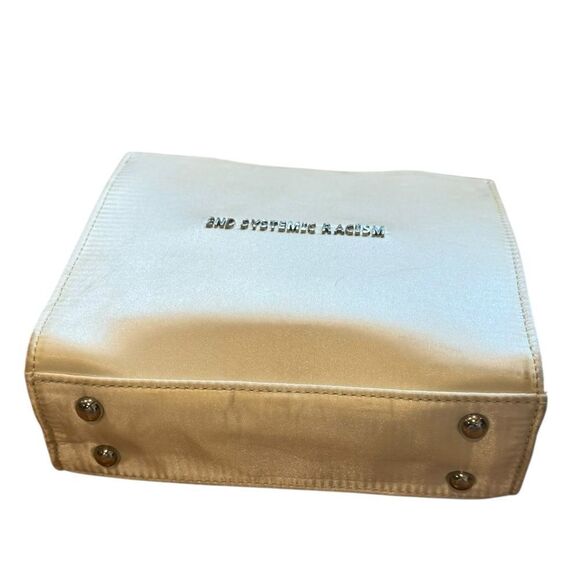 Brandon Blackwood White Cream End Systemic Racism ESR Tote Satin - Picture 3 of 12